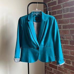 Teal Blazer with herringbone lining